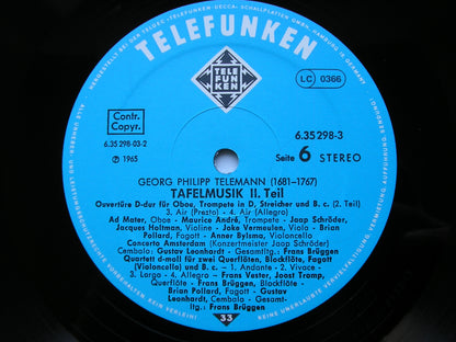 TELEMANN: TAFELMUSIK (1733)  Productions 1 / 2 / 3    SOLOISTS / CONCERT) AMSTERDAM / BRUGGEN     6LP     6.35298