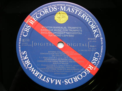 BAROQUE MUSIC FOR TRUMPETS: TELEMANN / VIVALDI / PACHELBEL / M. HAYDN / BIBER       MARSALIS / ENGLISH CHAMBER ORCHESTRA / LEPPARD       M42478