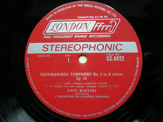 RACHMANINOV: SYMPHONY No. 3 / MUSSORGSKY: NIGHT ON BARE MOUNTAIN     KLETZKI / SUISSE ROMANDE     CS 6622