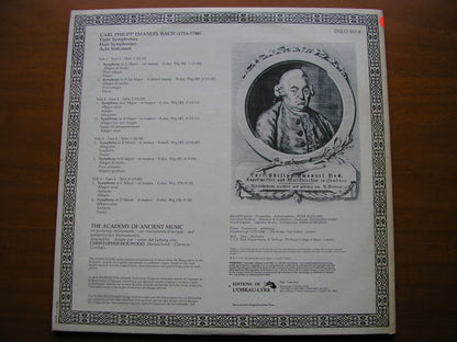 BACH CPE: EIGHT SYMPHONIES      HOGWOOD / ACADEMY OF ANCIENT MUSIC   2LP     test pressing     DSLO 557-8