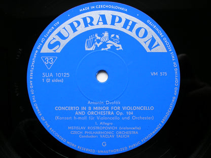 DVORAK: CELLO CONCERTO    ROSTROPOVICH / CZECH PHILHARMONIC / TALICH     SUA 10125