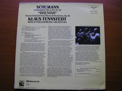 SCHUMANN: SYMPHONY No. 3 / KONZERTSTUCK FOR 4 HORNS & ORCHESTRA Op. 86       TENNSTEDT / BERLIN PHILHARMONIC       ASD 3724