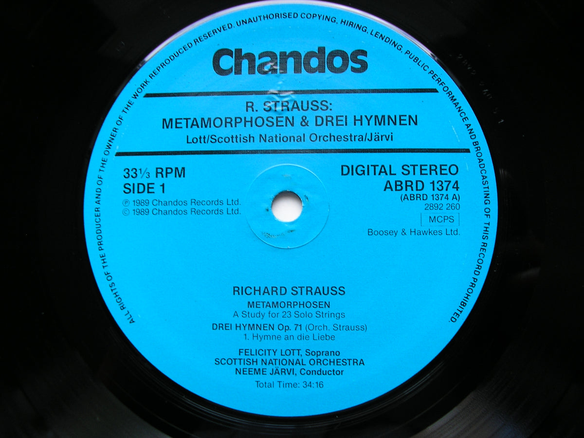 STRAUSS: METAMORPHOSEN / TOD UND VERKLARUNG / THREE HYMNS    LOTT / SCOTTISH NATIONAL ORCHESTRA    ABRD 1374