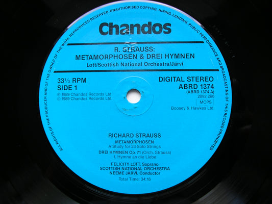 STRAUSS: METAMORPHOSEN / TOD UND VERKLARUNG / THREE HYMNS    LOTT / SCOTTISH NATIONAL ORCHESTRA    ABRD 1374
