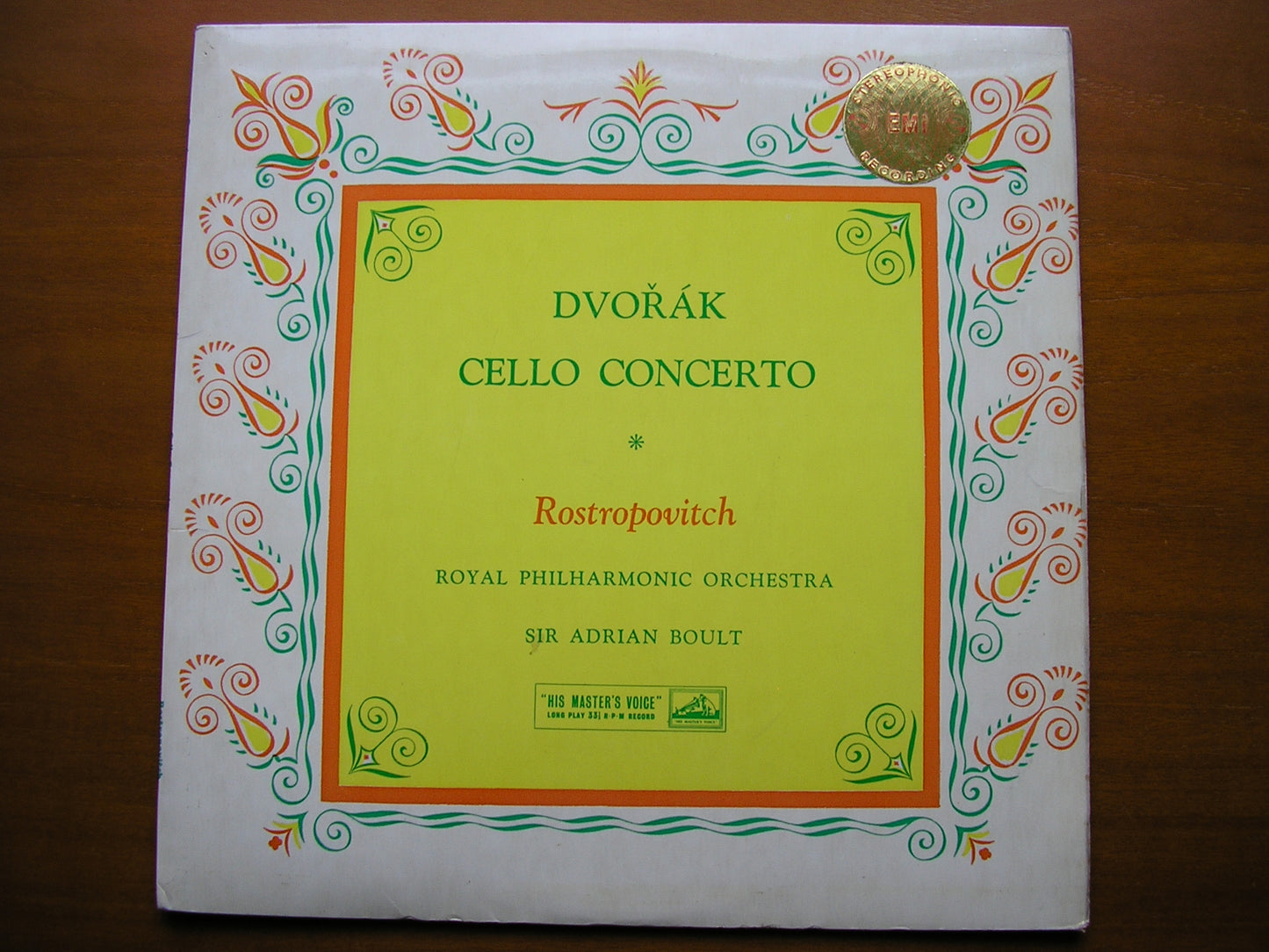 DVORAK: CELLO CONCERTO     ROSTROPOVICH / ROYAL PHILHARMONIC / BOULT     ASD 358