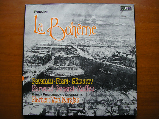 PUCCINI: LA BOHEME    PAVAROTTI / FRENI / GHIAUROV / BERLIN PHILHARMONIC / KARAJAN    2LP   test pressing    SET 565-6