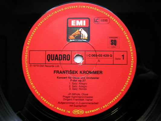 KROMMER: OBOE CONCERTO / CLARINET CONCERTO     MIHULE / ZAHRADNIK / PRAGUE CHAMBER ORCHESTRA / VAJNAR     065 03 429