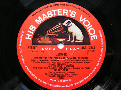 JANACEK: CHAMBER MUSIC     THE MELOS ENSEMBLE     ASD 2344