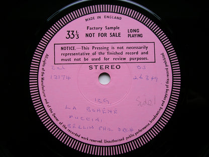 PUCCINI: LA BOHEME    PAVAROTTI / FRENI / GHIAUROV / BERLIN PHILHARMONIC / KARAJAN    2LP   test pressing    SET 565-6