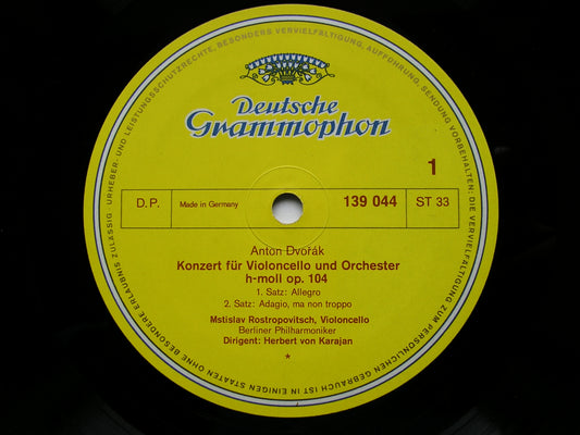 DVORAK: CELLO CONCERTO / TCHAIKOVSKY: ROCOCO VARIATIONS    ROSTROPOVICH / BPO / KARAJAN    139 044