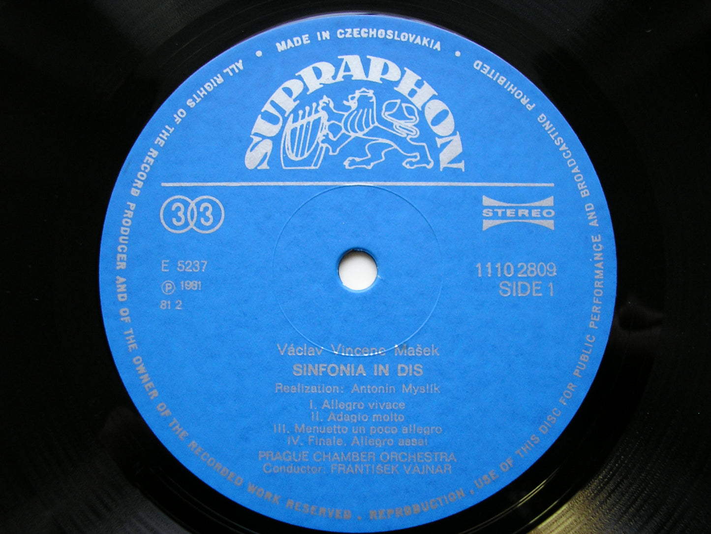 MASEK: SYMPHONY in D / KROMMER: SYMPHONY in D      PRAGUE CHAMBER ORCHESTRA / VAJNAR     1110 2809