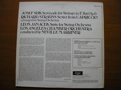 JANACEK / STRAUSS / SUK: MUSIC FOR STRINGS      MARRINER / LOS ANGELES CHAMBER ORCHESTRA   ZRG 792