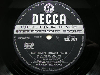SXL 6063  BEETHOVEN: PIANO SONARAS Nos. 17 & 28       WILELM BACKHAUS      ED1