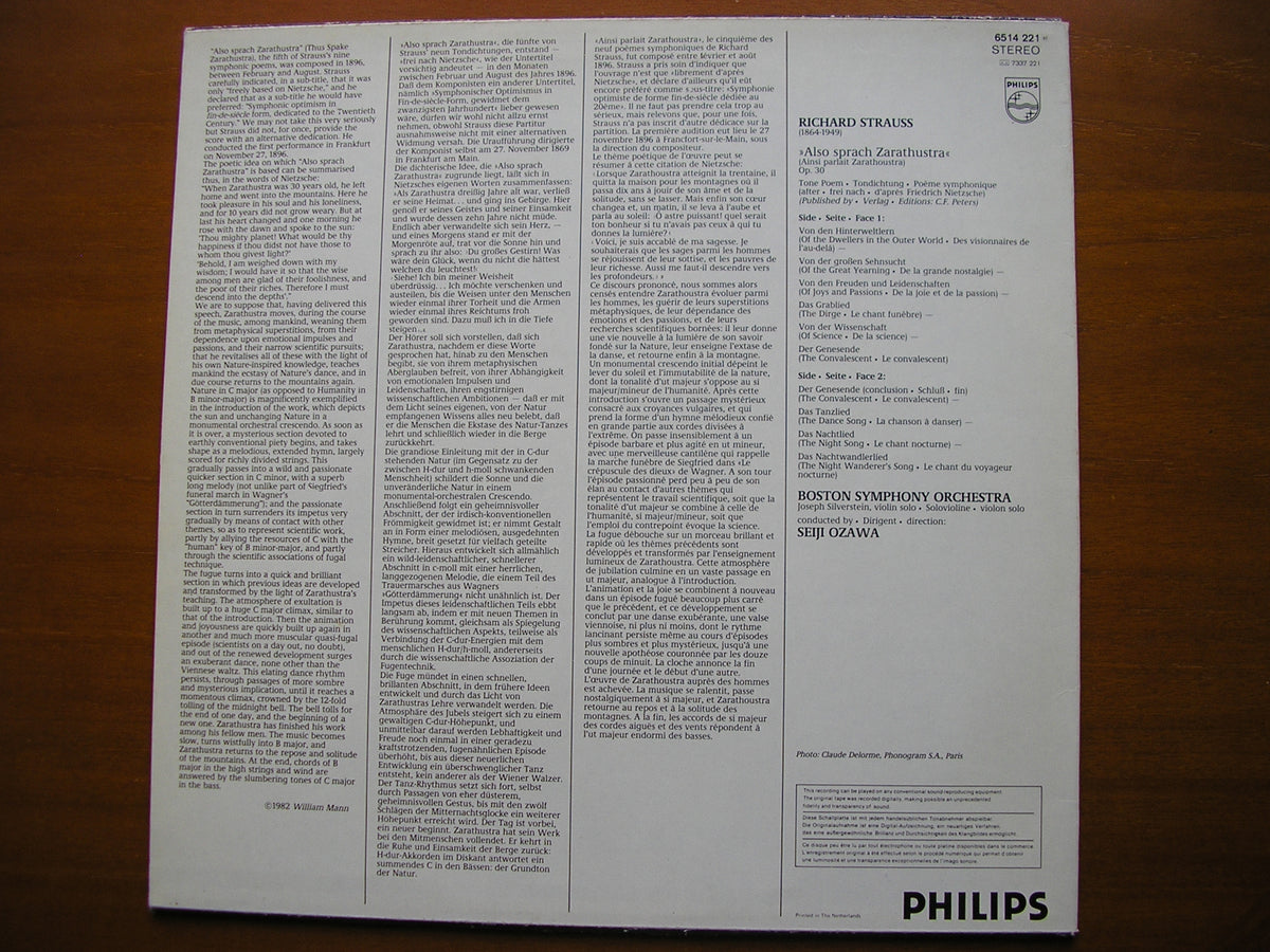 STRAUSS: ALSO SPRACH ZARATHUSTRA      OZAWA / BOSTON SYMPHONY    6514 221