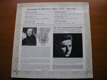 ALESSANDRO SCARLATTI: SIX SYMPHONIES      RAVIER / THE PARIS INSTRUMENTAL ENSEMBLE      3C 313