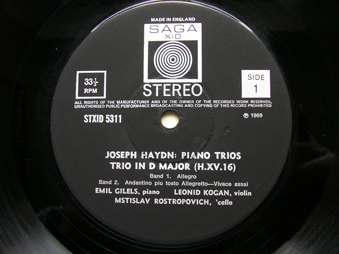 HAYDN: PIANO TRIOS Nos. 16 & 17      ROSTROPOVICH / GILELS / KOGAN     XID 5311