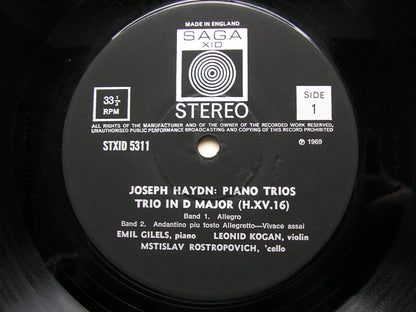 HAYDN: PIANO TRIOS Nos. 16 & 17      ROSTROPOVICH / GILELS / KOGAN     XID 5311