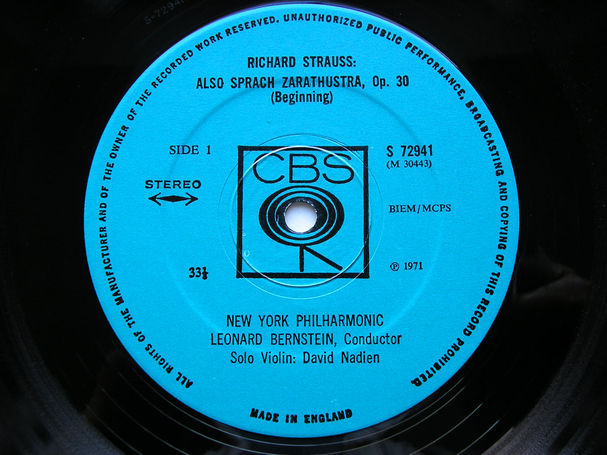 STRAUSS: ALSO SPRACH ZARATHUSTRA      BERNSTEIN / NEW YORK PHILHARMONIC     72941