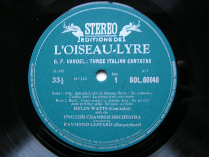 HANDEL: THREE ITALIAN CANTATAS    HELEN WATTS / ENGLISH CHAMBER ORCHESTRA / LEPPARD     SOL 60046