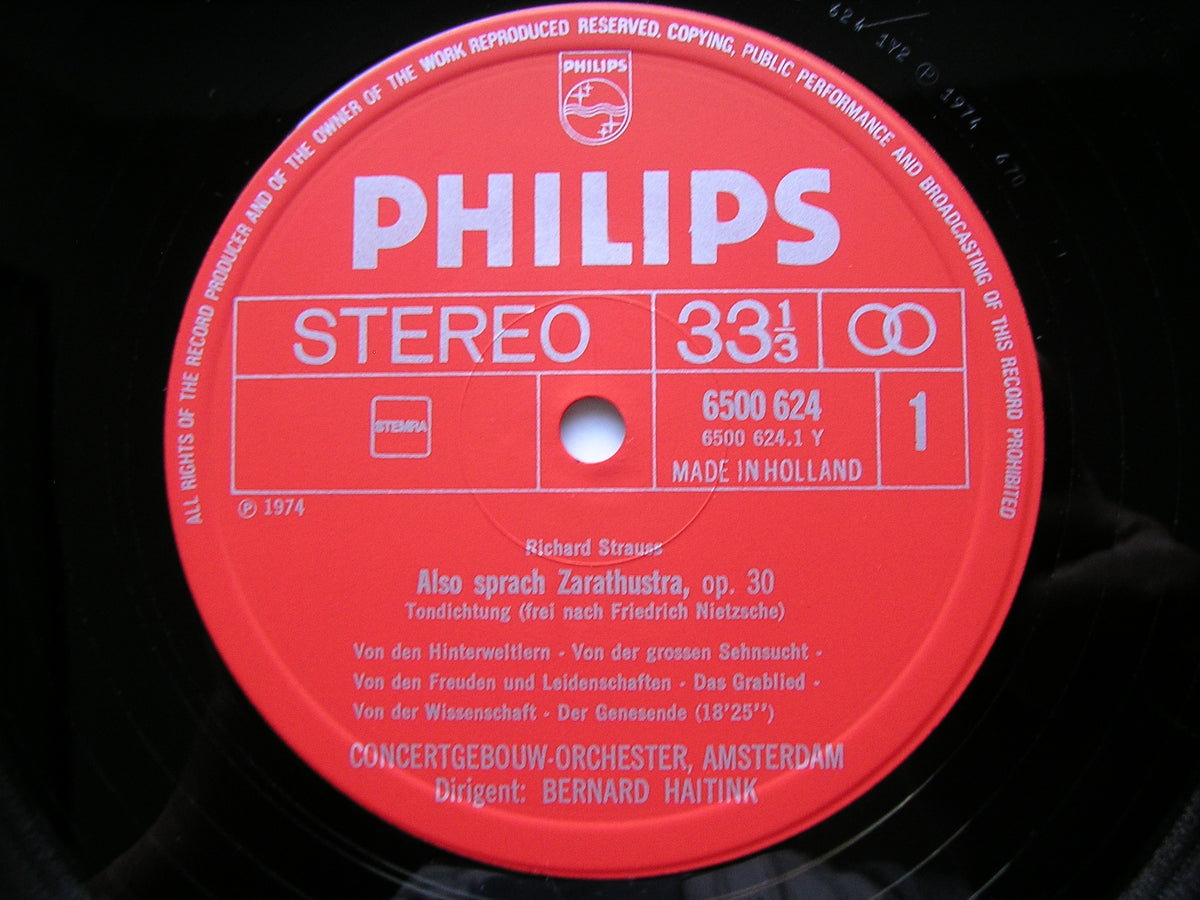STRAUSS: ALSO SPRACH ZARATHUSTRA      HAITINK / CONCERTGEBOUW ORCHESTRA    6500 624