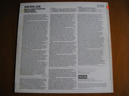 SHOWCASE: 19th CENTURY ORCHESTRAL MUSIC     MEHTA / ISRAEL PHILHARMONIC  test pressing   SXL 6843