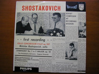 SHOSTAKOVICH: CELLO CONCERTO No. 1 / SYMPHONY No. 1