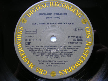 STRAUSS: ALSO SPRACH ZARATHUSTRA     MEHTA / NEW YORK PHILHARMONIC     DCX 35888