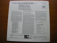 VAUGHAN WILLIAMS: SYMPHONY No. 5 / SERENADE TO MUSIC   SOLOISTS / LONDON PHILHARMONIC / BOULT      ASD 2538