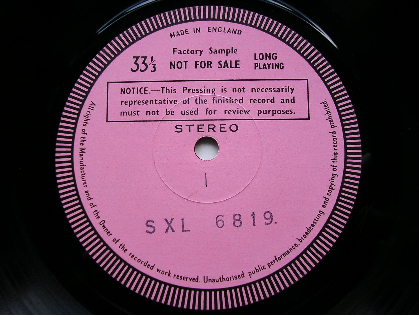 SCHUMANN: SYMPHONIES Nos. 1 & 4       MEHTA / VIENNA PHILHARMONIC    test pressing     SXL 6819