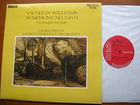 VAUGHAN WILLIAMS: SYMPHONY No. 5 / OVERTURE The Wasps    PREVIN / LONDON SYMPHONY ORCHESTRA      SB 6856