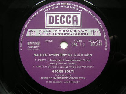 MAHLER: SYMPHONY No. 5 / DES KNABEN WUNDERHORN    MINTON / CHICAGO SYMPHONY / GEORG SOLTI     SET 471 / 2