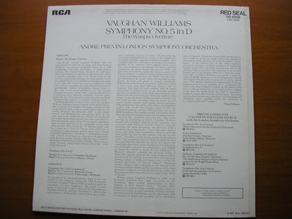 VAUGHAN WILLIAMS: SYMPHONY No. 5 / OVERTURE The Wasps    PREVIN / LONDON SYMPHONY ORCHESTRA      SB 6856