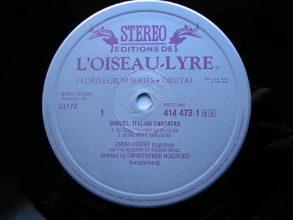 HANDEL: ITALIAN CANTATAS      KIRKBY / ACADEMY OF ANCIENT MUSIC / HOGWOOD     414 473