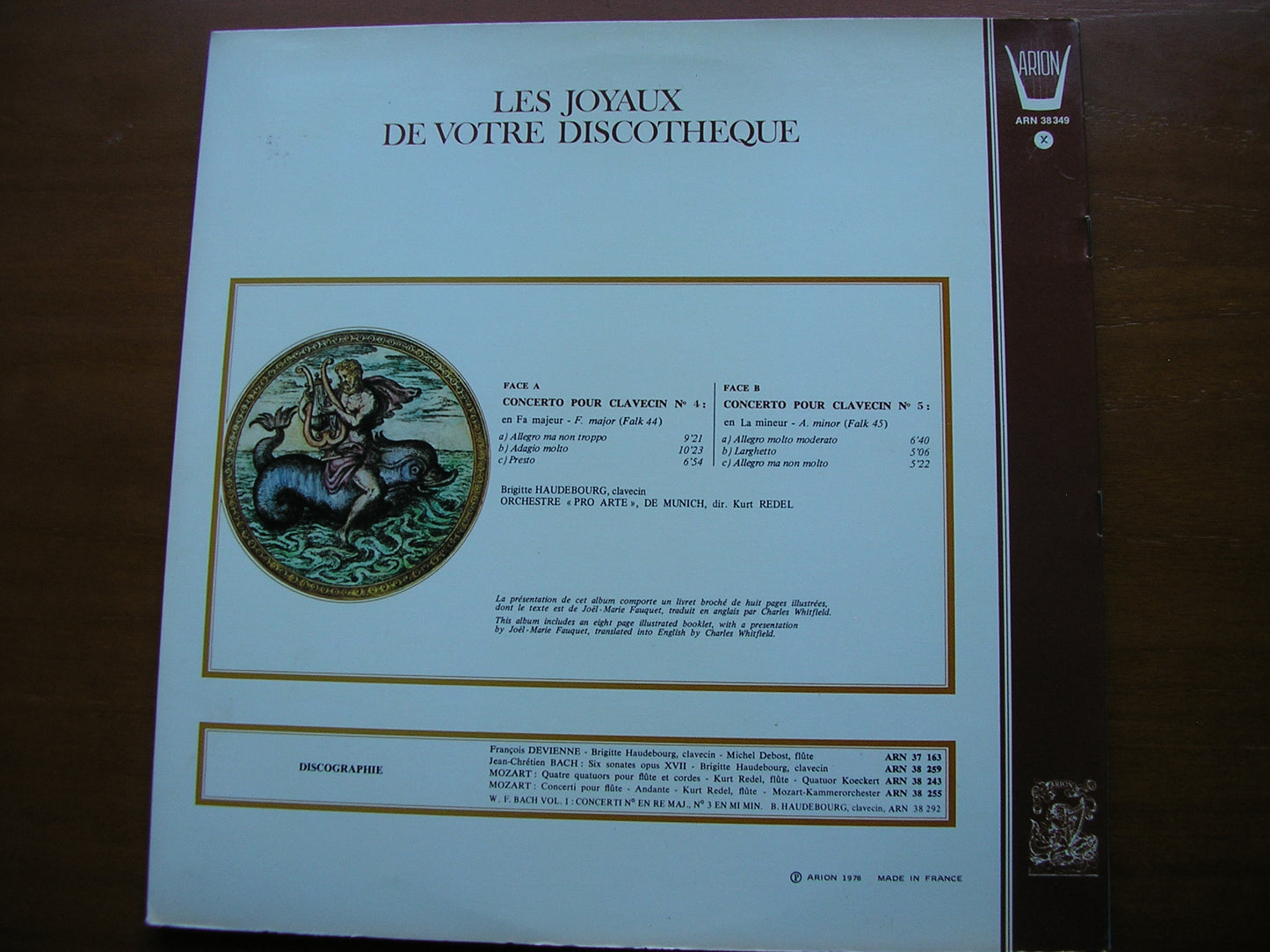 BACH, WILHELM FRIEDEMANN: HARPSICHORD CONCERTOS Nos. 4 & 5      HAUDEBOURG / MUNICH PRO ARTE ORCHESTRA / REDEL     ARN 38 349