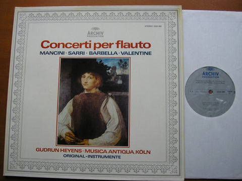 CONCERTOS FOR FLUTE: MANCINI / SARRI / BARBELLA / VALENTINE     HEYENS / MUSICA ANTIQUA COLOGNE     2533 380