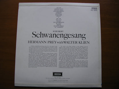 SXL 6069  SCHUBERT: SCHWANENGESANG     HERMANN PREY / WALTER KLEIN      ED1