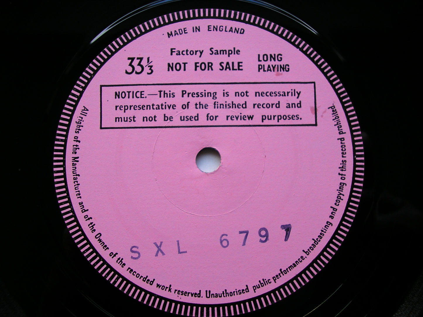 BRAHMS: PIANO CONCERTO No. 1      RUBINSTEIN / ISRAEL PHILHARMONIC / MEHTA     test pressing   SXL 6797