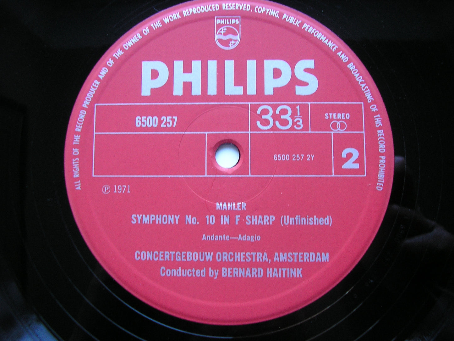 MAHLER: SYMPHONY No. 5 / Adagio from SYMPHONY No. 10     HAITINK / CONCERTGEBOUW ORCHESTRA    2 LP    6700 048