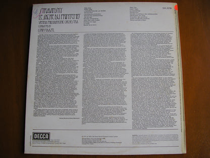 STRAVINSKY: THE RITE OF SPRING     MAAZEL / VIENNA PHILHARMONIC     test pressing   SXL 6735
