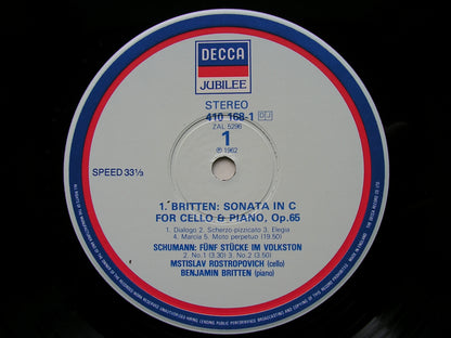 BRITTEN / DEBUSSY / SCHUMANN: MUSIC FOR CELLO & PIANO     ROSTROPOVICH / BRITTEN    410 168