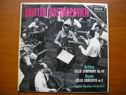 BRITTEN: CELLO SYMPHONY Op. 68 / HAYDN: CELLO CONCERTO in C      ROSTROPOVICH / ECO / BRITTEN     SXL 6138