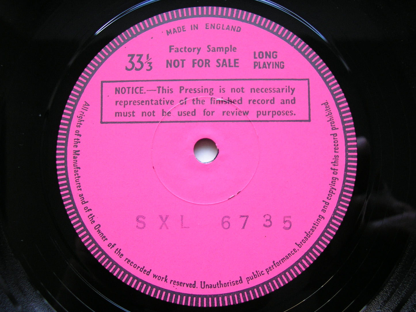 STRAVINSKY: THE RITE OF SPRING     MAAZEL / VIENNA PHILHARMONIC     test pressing   SXL 6735