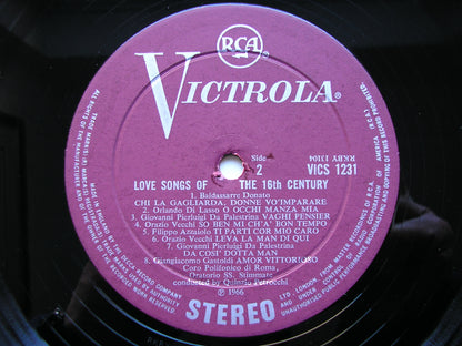 LOVE SONGS OF THE 16th CENTURY: JOSQUIN / VECCHI / DONATO /  DI LASSO / PALESTRINA / GASTOLDI     CHOIR / PETROCCHI     VICS 1231