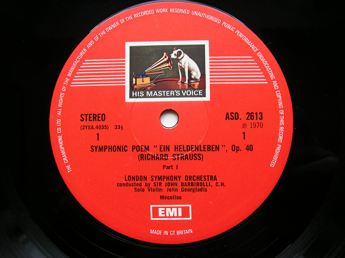 STRAUSS: EIN HELDENLEBEN      BARBIROLLI / LONDON SYMPHONY     ASD 2613