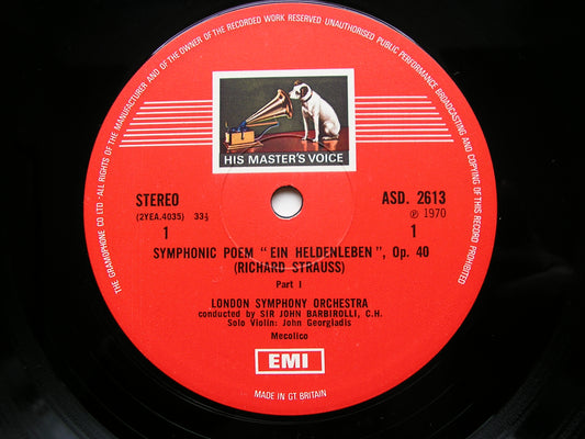 STRAUSS: EIN HELDENLEBEN      BARBIROLLI / LONDON SYMPHONY     ASD 2613