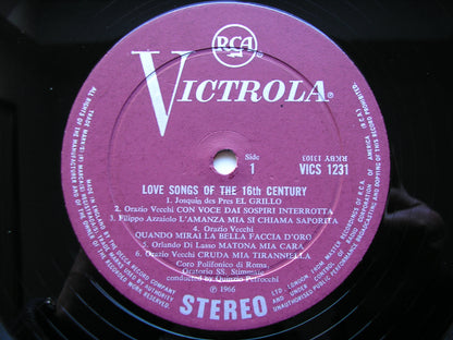 LOVE SONGS OF THE 16th CENTURY: JOSQUIN / VECCHI / DONATO /  DI LASSO / PALESTRINA / GASTOLDI     CHOIR / PETROCCHI     VICS 1231