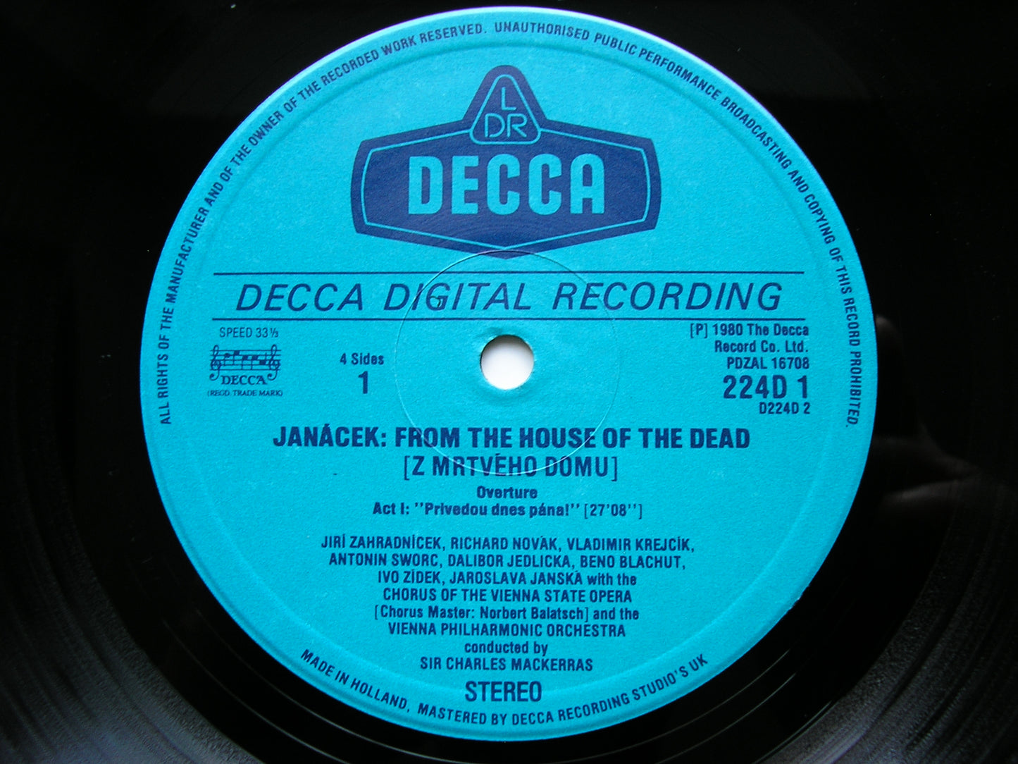 JANACEK: FROM THE HOUSE OF THE DEAD     SOLOISTS / VIENNA STATE OPERA / VPO / MACKERRAS    2LP     D224D2