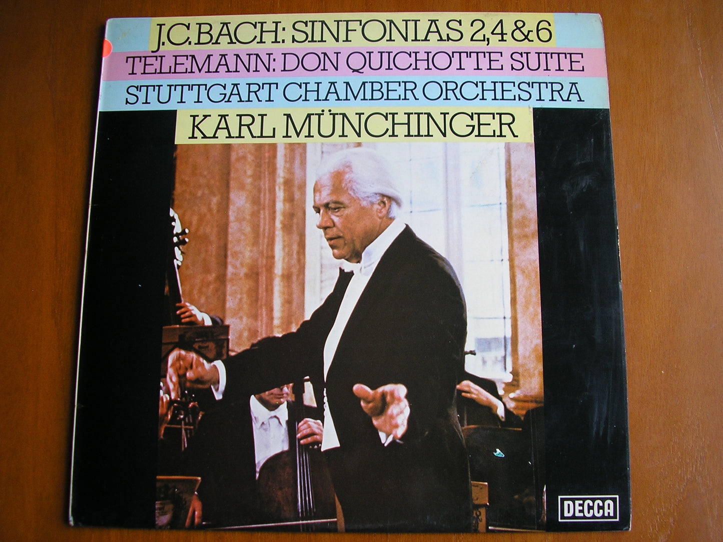 BACH JC: SINFONIAS Op. 18  Nos. 2 / 4 / 6 / TELEMANN: DON QUICHOTTE Suite      MUNCHINGER / STUTTGART CHAMBER ORCHESTRA    test pressing     SXL 6755