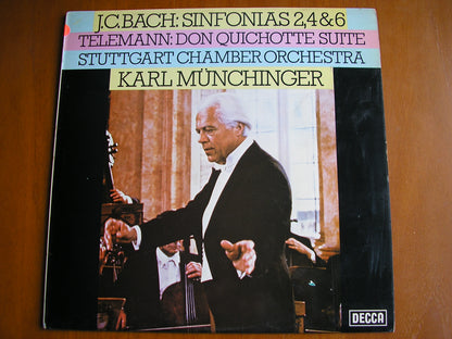 BACH JC: SINFONIAS Op. 18  Nos. 2 / 4 / 6 / TELEMANN: DON QUICHOTTE Suite      MUNCHINGER / STUTTGART CHAMBER ORCHESTRA    test pressing     SXL 6755