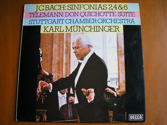 BACH JC: SINFONIAS Op. 18  Nos. 2 / 4 / 6 / TELEMANN: DON QUICHOTTE Suite      MUNCHINGER / STUTTGART CHAMBER ORCHESTRA    test pressing     SXL 6755